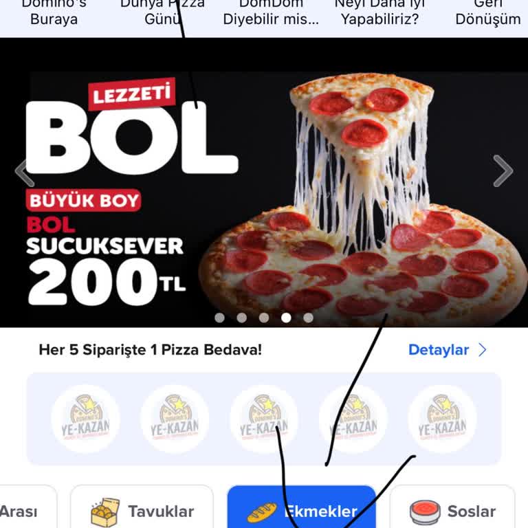 Domino's Pizza İndirim Ve Sufle Tanımlanmadı Uygulama Tarafından