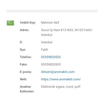 Aromakiti.com Vozol Ödemeden Sonra Geri Dönüş Yapılmıyor