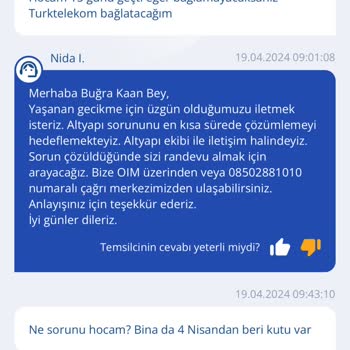 TurkNet 1 Aydır Kurulum Yapmıyor