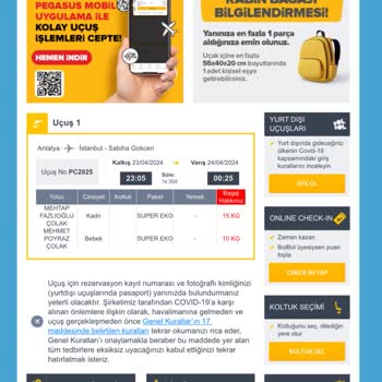 Pegasus İle Yaptığım Son İki Yolculukta Yaşadığım Mağduriyet