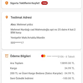 Trendyol Fiyatı Düşen Ürünün Fiyat Farkının Ödenmesi Talebi