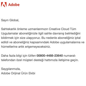 Adobe Haksız Yere Lisans İptali