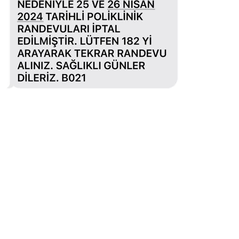 MHRS - 182 İptal Edilen Randevu