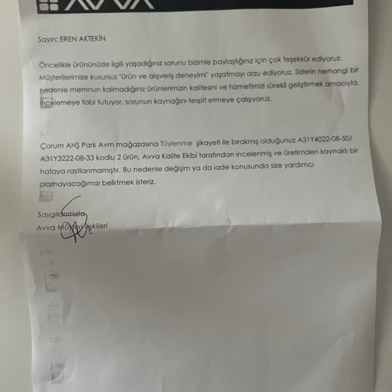 Avva Ürünleri Tüylenme Yapıyor