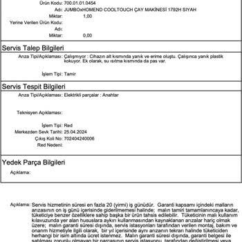 Homend Çaycıdan Yanık Tehlikesi Ve Servis Sorunları
