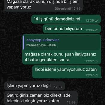 EasyCep İade Sorunu! Acil Ulaşın Bilgili Biri