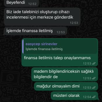 EasyCep İade Sorunu! Acil Ulaşın Bilgili Biri