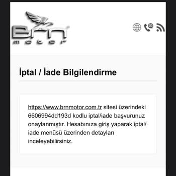 BRN Motor İade Yapmıyor Dikkat