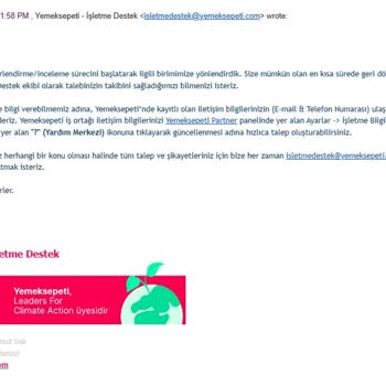 Yemeksepeti Fatura Ve Kurye Problemi Çözümsüz Kaldı!