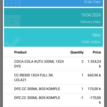 Coca-Cola Sipariş Teslimat Sürecinde Yaşanan Sorunlar