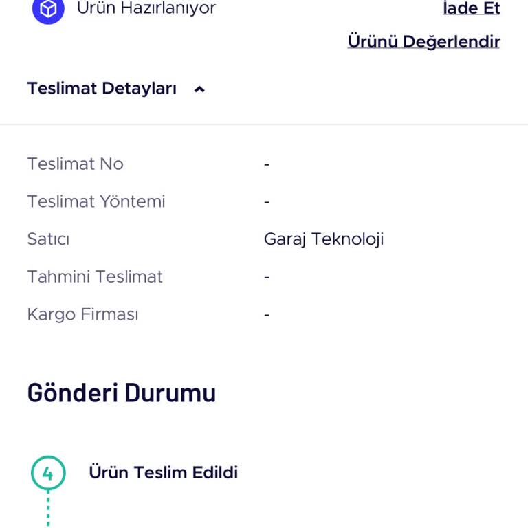 Teknosa Garaj Teknoloji Teslimat Sorunu