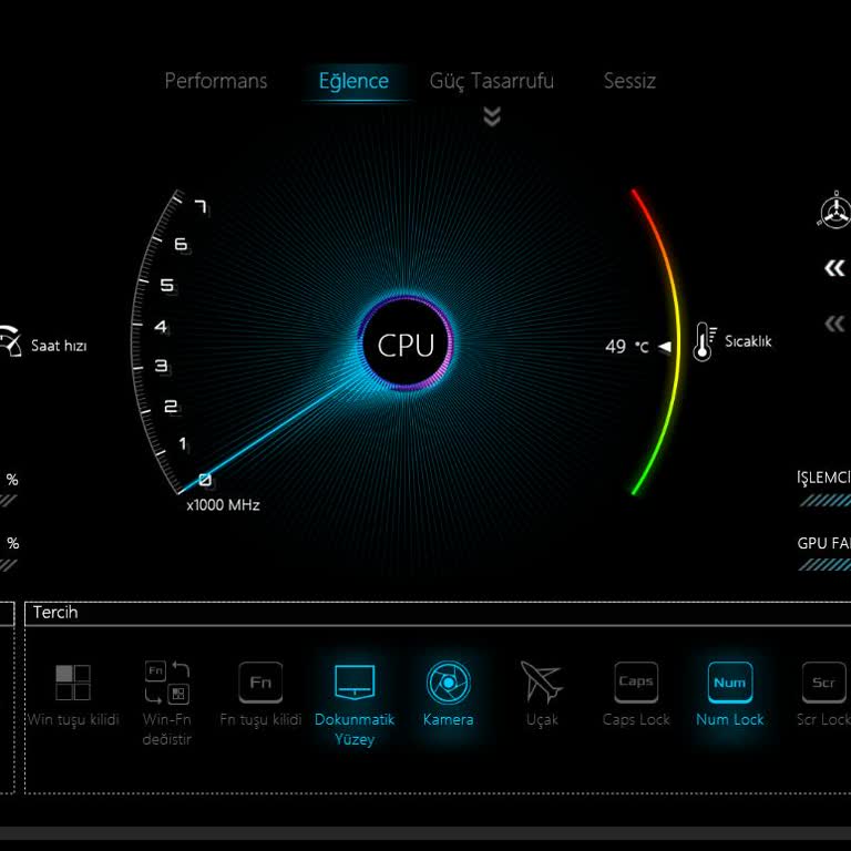 Monster Abra A5 V21.1.2 CPU İbresi 0 I Gösteriyor