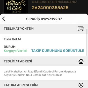 Watsons Siparişimi Göndermedi İade Yapmadı