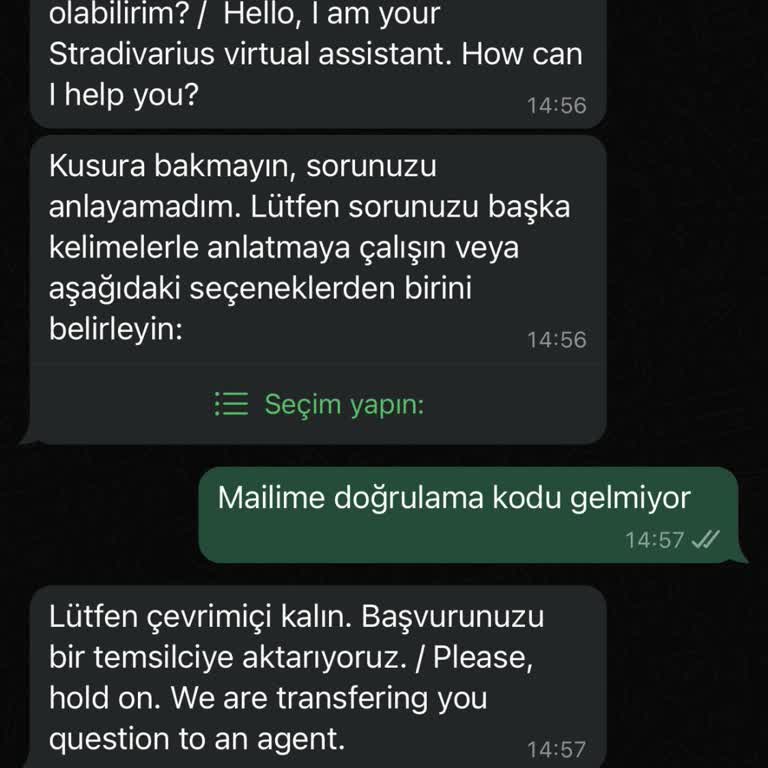 Stradivarius Müşteri Temsilcisi Sorunu