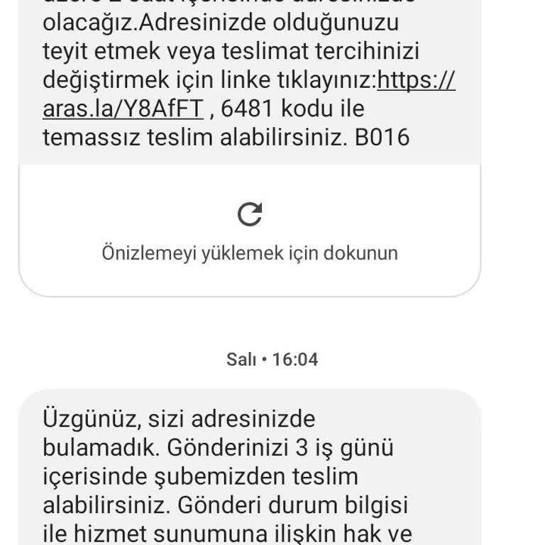 Aras Kargo Sipariş Teslim Etmiyor