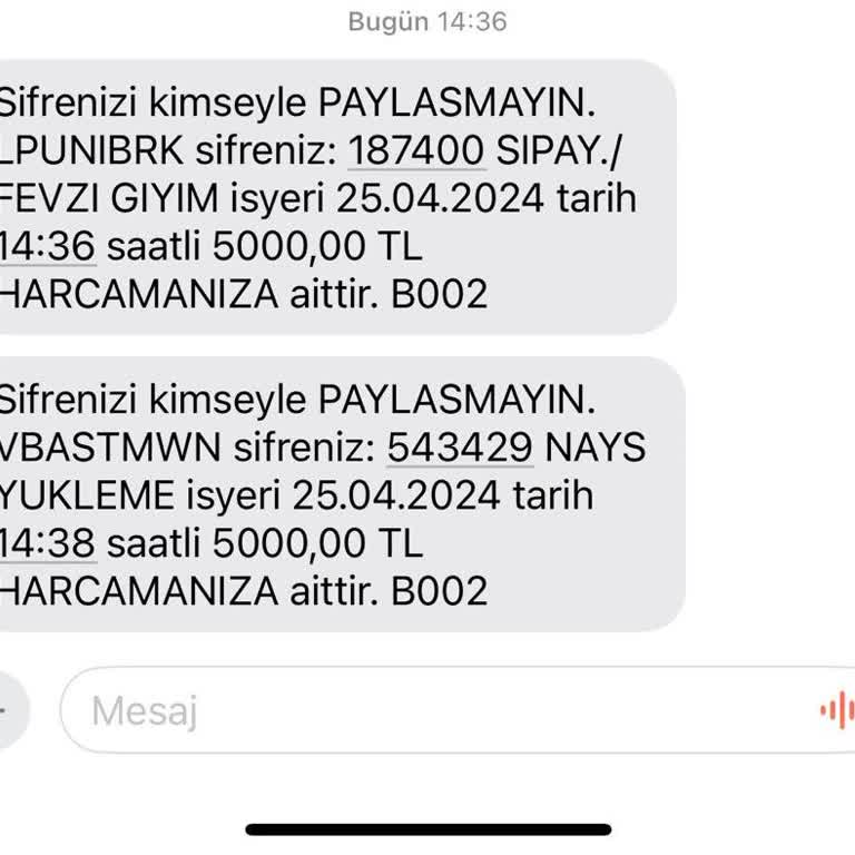 Fevzi Giyim Para Çekildi Hesabımdan!