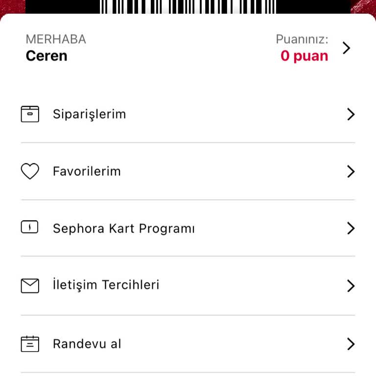 Sephora Kart Puan Silinmesi