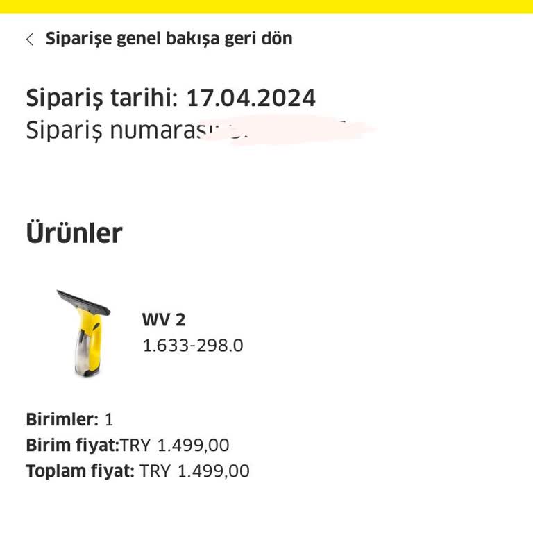 Kaercher Sipariş Mağduriyeti