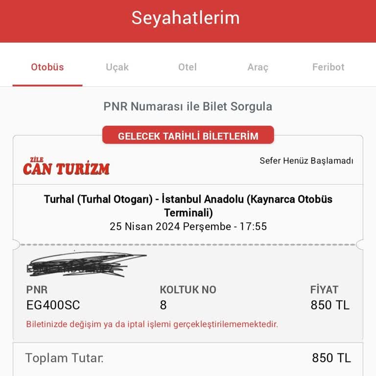 Obilet Para İadesi Alamama.