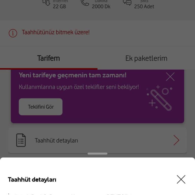 Vodafone 30 GB 288 TL İken 22 GB 470 TL Tarife Dayatması