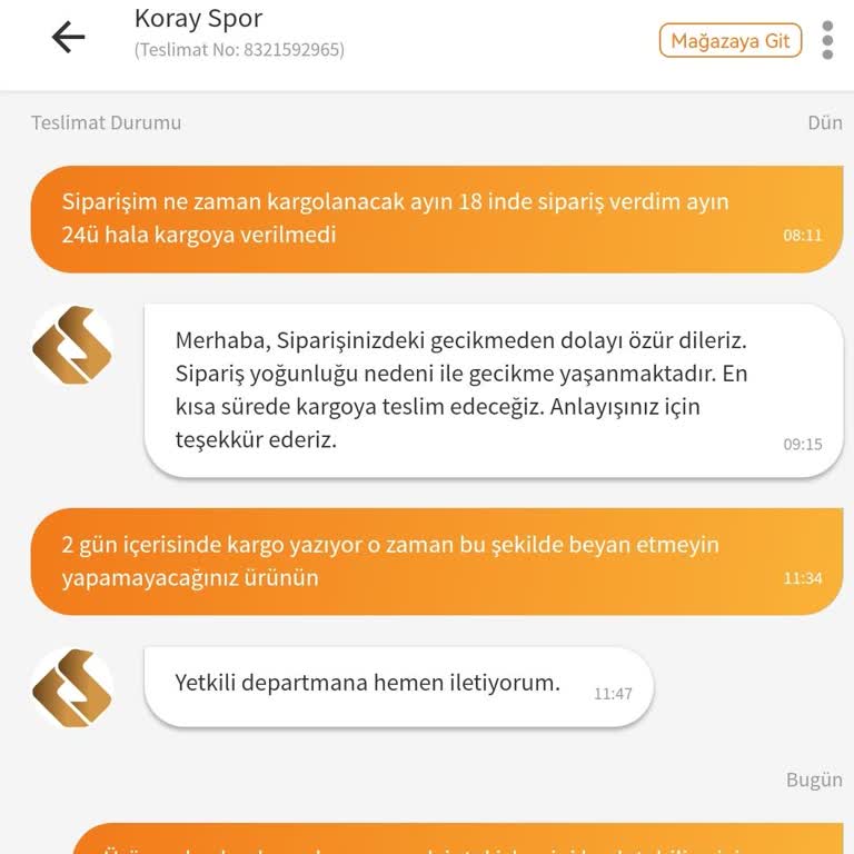 Trendyol'dan Aldığım Ürün Kargolanmıyor