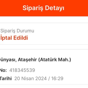 Migros Yemek Sipariş İptali İade