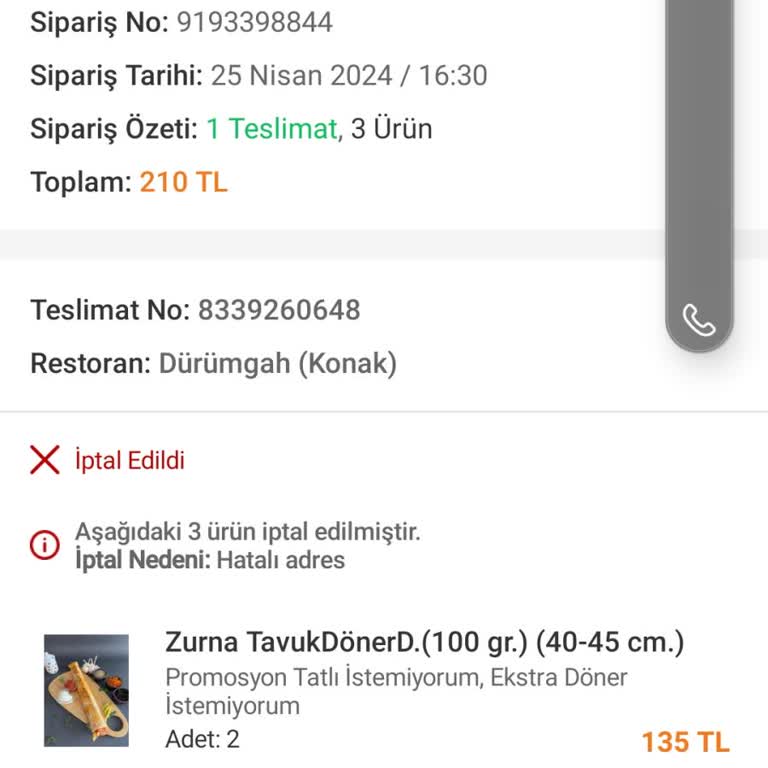 Trendyol Yemek İptali Ücret İadesi Yapılmıyor.