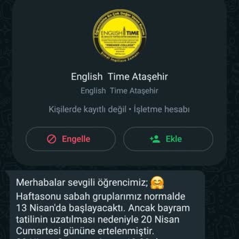 English Time Ataşehir Şube Eğitime Başlamadığım Halde İademi Yapmıyor