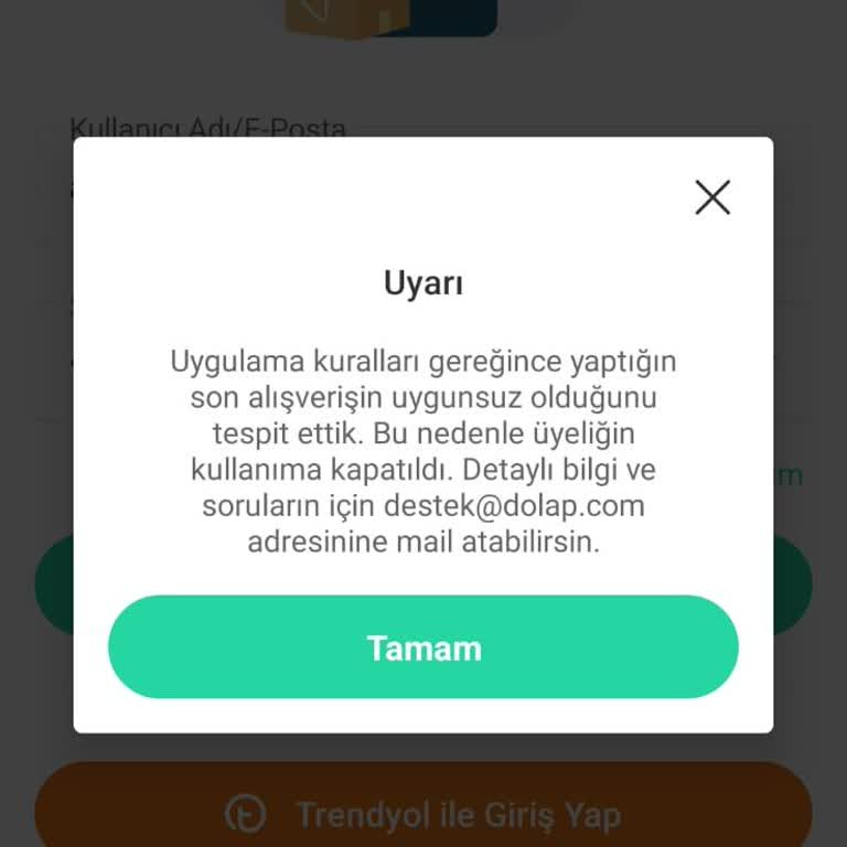 Dolap Uygulaması Ödememi Yapmadı Hesabımı Kapattı.