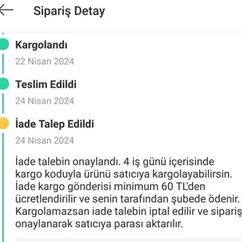 Dolap Haklı İadede Haksız Kargo Bedeli