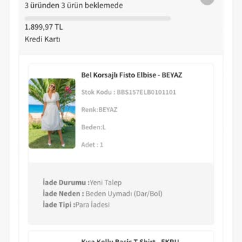 Deniz Butik Eksik Para İadesi