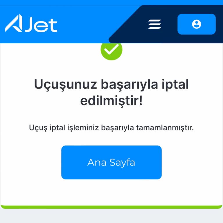 Ajet Uygulamada İptal Butonuna Basmayın! Uyarı Ekransız İptal Ediyor