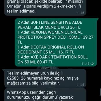 Migros Sanal Market Eksik Ürün Teslimatı Ve İadesi Yapılmıyor