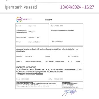 Jimmy Key Ödeme İadesinin Yapılmaması