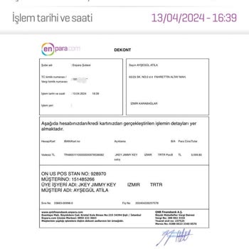 Jimmy Key Ödeme İadesinin Yapılmaması