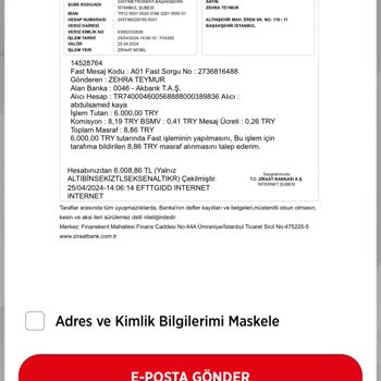 Akbank Para İadesi Talep Ediyorum