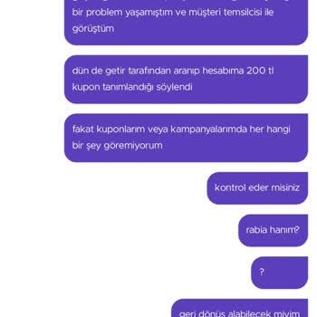 GetirYemek Getir'in Müşteriye Değer Vermemesi