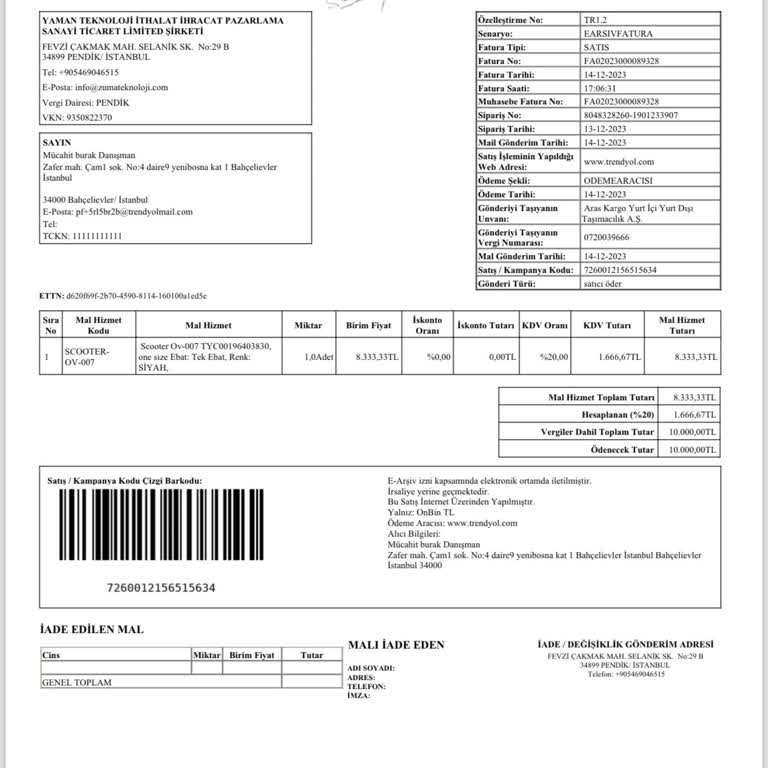 Onvo Çevrimiçi Alışverişte Arızalı Elektrikli Scooter Sorunu