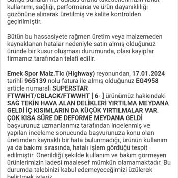 Emek Spor 1.5 Ayda Yıpranan Superstar Ayakkabı
