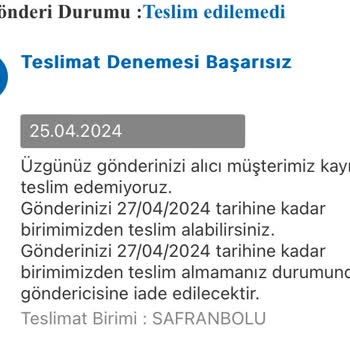 MNG Kargo Gönderimin Teslim Edilmemesi