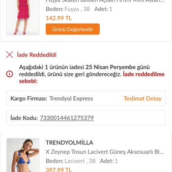 Trendyolmilla Trendmilla İade Skandalı