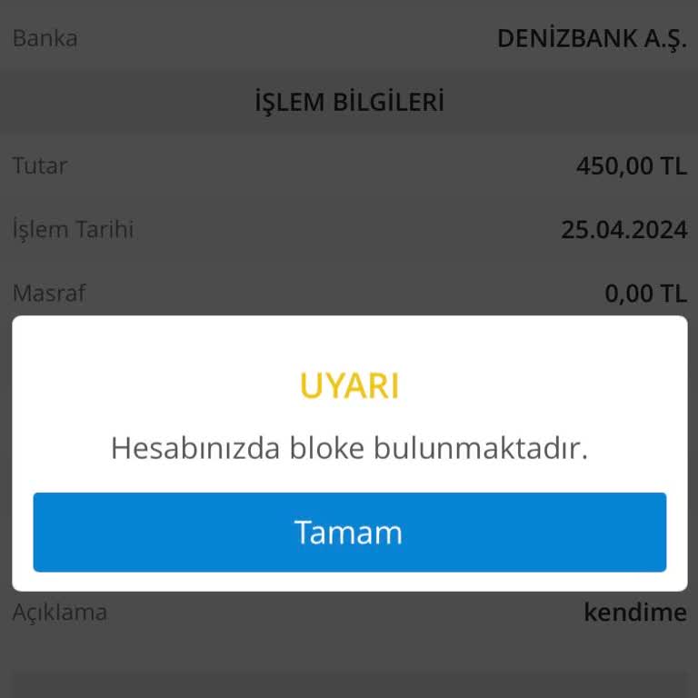 Denizbank Kredi Kartı Bloke