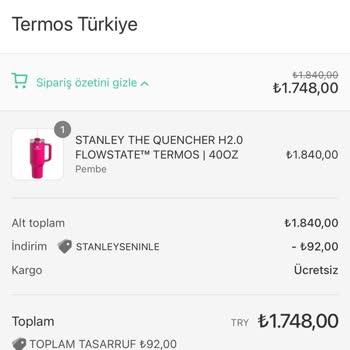 Termos Türkiye Termostürkiye Ürün İadesi Yapmıyor