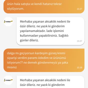 Trendyol Farmaucuz Firması Hatası