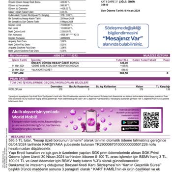 Yapı Kredi Bankası Kart Ücreti İadesi