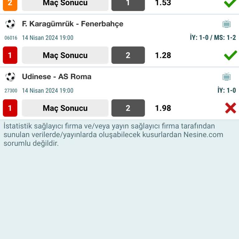 Nesine Yarıda Kalan Maç