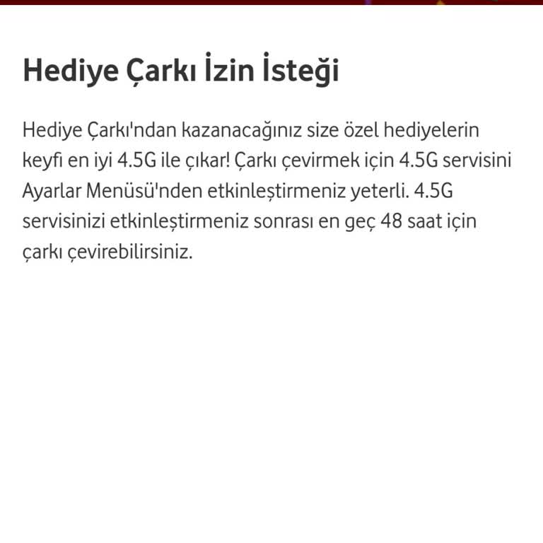 Vodafone Hediye Çarkı Sorunu
