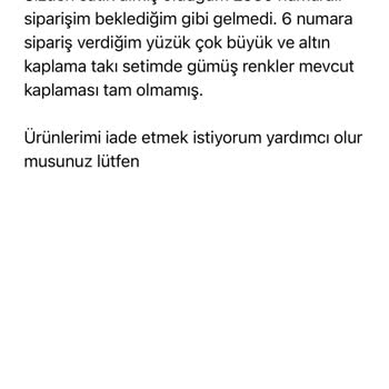 "Jadenne.com"dan Aldığım Takılarımı İade Edemiyorum