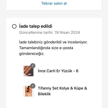 "Jadenne.com"dan Aldığım Takılarımı İade Edemiyorum