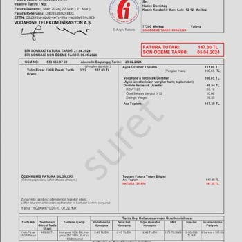 Vodafone Tek Taraflı Fatura Ücret Arttırılması